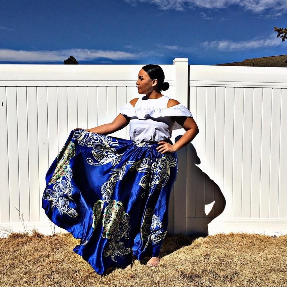 EUC long blue skirt